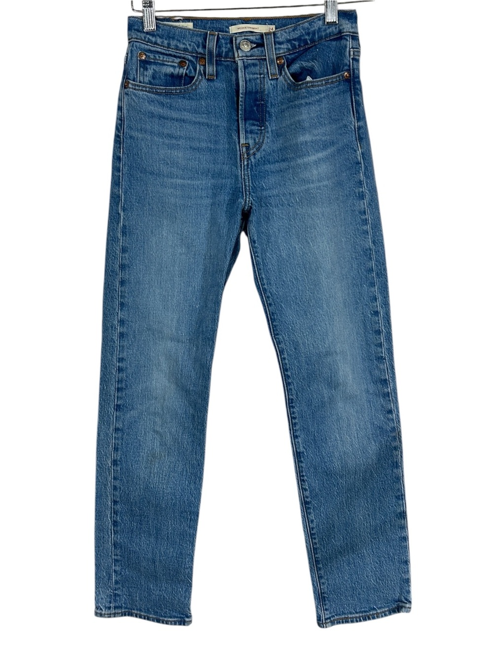 Levi's Wedgie Straight Leg Classic Blue Jeans Button Fly WOMEN’S SIZE 24 Waist